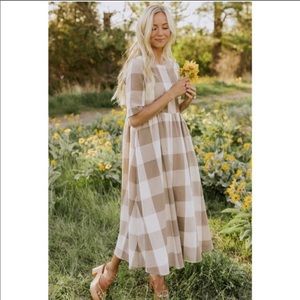 Roolee Maddie Buffalo Plaid Midi Dress